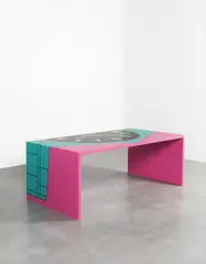 'Timetable' desk by Michael Craig-Martin, 2015, Inlaid Corian®, offered Apr 2016