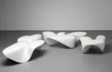 Zaha Hadid, Set of three 'Bianco Covelano' low tables, from the 'Mercuric' collection