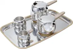 Marc Newson, Unique tea and coffee service, 2016, Precious metal, rattan, maple