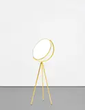 Jasper Morrison, Unique 'Superloon' standard lamp, 2016, Gold gilt plated aluminum, laser etched PMMA plastic