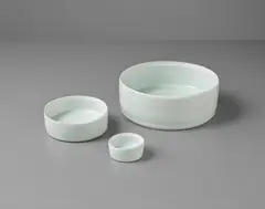 Set of three stackable pots by Edmund de Waal, 2004, Porcelain, celadon glaze, sold Sep 2016
