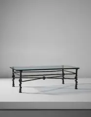 Diego Giacometti, 'Torsade' low table, designed 1965, produced circa 1979, Patinated bronze, glass