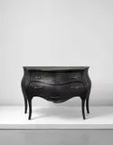 Maarten Baas, Unique 'Smoke' cabinet, 2006, Charred pre-existing designed cabinet, clear epoxy resin, brass