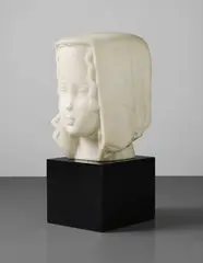 Joseph Csaky, Head (Portrait of a young girl), 1925, White marble