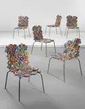 Set of six 'Harumaki' chairs by Fernando Campana and Humberto Campana, designed 2004, produced 2011, Carpet, rubber, ethylene vinyl acetate (EVA), fabric, stainless steel, sold Sep 2016
