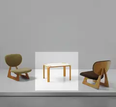 Junzo Sakakura, Coffee table, designed 1957, produced 1964-1988, Teak laminated plywood, painted wood