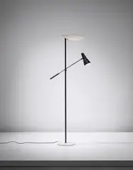 Stilnovo, Adjustable standard lamp, circa 1955, Painted aluminium, painted tubular steel, tubular brass, brass, marble