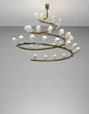 Rare and large ceiling light, model no. 2040 by Gino Sarfatti, circa 1948, Painted aluminium, tubular brass, brass, sold Sep 2016
