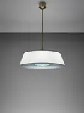 Max Ingrand, Ceiling light, model no. 2364, circa 1965, Polished aluminium, opaque glass, painted aluminium, tubular brass, brass
