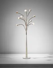 Nine-armed adjustable standard lamp by Stilnovo, circa 1950, Painted aluminium, painted wood, brass, tubular brass, marble, sold Sep 2016