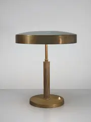 Early table lamp by Pietro Chiesa, 1930s, Tubular brass, brass, opaque glass, sold Sep 2016