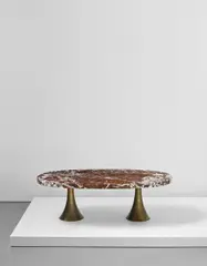Unique coffee table, designed for a private commission, Portofino, Italy by Angelo Mangiarotti, circa 1958, Breccia Pernice marble, bronze, sold Sep 2016