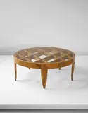 Gio Ponti, Rare coffee table, 1935-1940, Burr walnut-veneered wood, walnut, glass