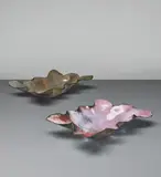 Gio Ponti and Paolo De Poli, Pair of 'Corteccia' dishes, designed for the IX Milan Triennale