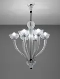 Chandelier by Carlo Scarpa, 1940s, Inciso clear glass, tubular brass, brass, offered Sep 2016