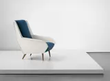 Gio Ponti, Armchair, 1954-1957, Stained walnut, fabric