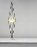 Angelo Lelii, Standard lamp, model no. 12628, circa 1955, Painted tubular steel, brass, acrylic, marble
