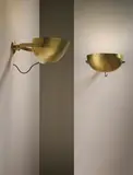 Palle Suenson, Pair of large wall lights, designed for the offices at Aarhus Oil Factory A/S, 1938-1942, Painted brass, brass, opaque glass