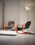 Pair of early and rare 'Cantilevered' armchairs, model no. 31/42 by Alvar Aalto, designed 1932, produced 1930s, Painted birch-veneered bent plywood, painted bent laminated birch, sold Sep 2016