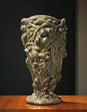 Axel Salto, Unique large vase in 'Den Spirende Stil' (the Sprouting Style), 1945, Stoneware, layered sung and solfatara glaze