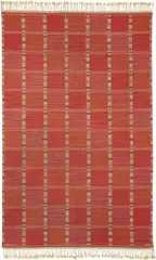 Barbro Nilsson, 'Falurutan, röd' rug, designed 1952, executed 1955, Handwoven wool on a wool warp