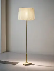 Rare standard lamp by Erik Gunnar Asplund, 1920, Painted steel, painted tubular steel, fabric shade, sold Sep 2016