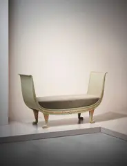 Banquette by Carl Malmsten, 1900s, Painted wood, fabric, sold Sep 2016