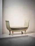 Carl Malmsten, Banquette, 1900s, Painted wood, fabric