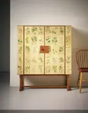 Josef Frank, ‘Flora’ cabinet, model no. 852, designed 1937, executed 1940s, Mahogany-veneered wood, mahogany, birch, brass, printed paper