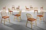 Palle Suenson, Set of twelve dining chairs, designed for the Aarhus Oil Factory A/S, 1938-1942, Beech, teak