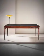 Partner's desk by Ole Wanscher, circa 1960, Rosewood, rosewood-veneered wood, leather, brass, sold Sep 2016