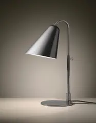 Vilhelm Lauritzen, Large adjustable table lamp, designed 1928, Painted aluminium, nickel-plated aluminium, nickel-plated brass, nickel-plated tubular brass, Bakelite