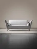 Finn Juhl, 'Tivoli' sofa, model no. 57, designed for the Furniture Dealers’ Association, Tivoli Gardens Concert Hall, Copenhagen, designed 1957, Painted metal, teak, fabric