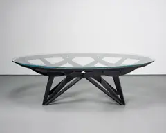 Mario Bellini, 'Opera' table, 2014, Ebonised wood, glass
