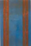 Fredrik Værslev, Untitled (Canopy Painting: Blue and Orange V), 2012, primer, house paint, white spirit on canvas