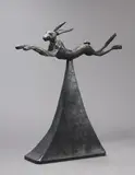 Barry Flanagan Ra, Hare on Pyramid, 1988, bronze