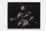 Angel by Banksy, 2009, spray paint on perforated galvanised steel mesh, in artist's frame, sold Feb 2015