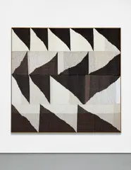 Alignment #22 by Brent Wadden, 2013, hand woven fibres, wool, cotton, acrylic on canvas, in artist's frame, sold Feb 2015