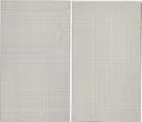 Dean Levin, White Lines (Diptych), 2014, UV curable ink on mirror polished steel