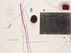 Dead on Arrival by Christian Rosa, 2013, pencil, charcoal, spray paint, oil stick, oil on canvas, sold Feb 2015