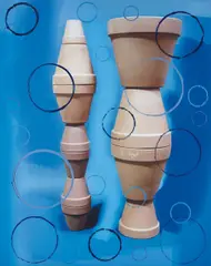 Untitled (Pots, Blue 3) by Sam Falls, 2013, acrylic on archival pigment print, sold Feb 2015