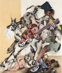 Untitled by Ahmed Alsoudani, 2010, acrylic, charcoal on canvas, offered Feb 2015