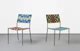 Two works: (i) Uncle Chair; (ii) Uncle Chair by Franz West, 2007, woven synthetic textile over steel tubular frame, sold Feb 2015