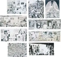 Nine works: (i) Birth of Laughing Chinaman, 2002; (ii) Spiral Bar, 2002; (iii) Shamotte, 2001; (iv) The Boots, 2002; (v) Tranquebar, 2002-3 (vi) Pyramid Player, 2003; (vii) Psykologi Canit Dance, 2002; (viii) Cream 13, 2003; (ix) Birth of Figure by Tal R, 2003, mixed media on paper, offered Feb 2015