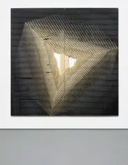 Michael DeLucia, Cube (black), 2013, acrylic on two plywood panels