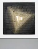 Michael DeLucia, Cube (black), 2013, acrylic on two plywood panels