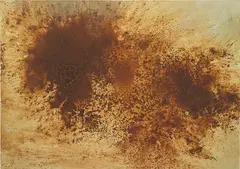 Untitled by Georg Herold, 1989, Beluga caviar, acrylic and shellac on canvas, sold Feb 2015