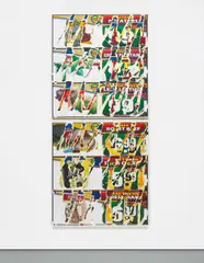 Nikolas Gambaroff, Untitled, 2012, acrylic, collaged inkjet prints, on two aluminium panels