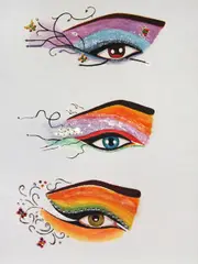 Shirin Aliabadi, Eye want to be happy, 2009, acrylic, glitter on canvas