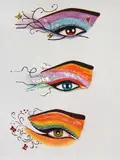 Shirin Aliabadi, Eye want to be happy, 2009, acrylic, glitter on canvas